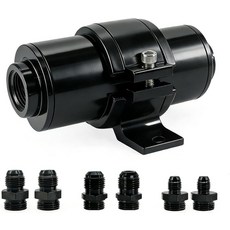 6AN 8AN 10AN 어댑터 및 브래킷 클립 50MM 블랙 유니버설이 포함된 10마이크론 인라인 연료 필터