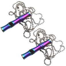 2종 호신용 메탈 호루라기 목걸이 휘슬 생존 방범용, 2세트, T4672 컬러