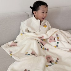 돗투돗 코지 밍크 극세사 아기 블랭킷 겨울 담요, 돗람이(아이보리)