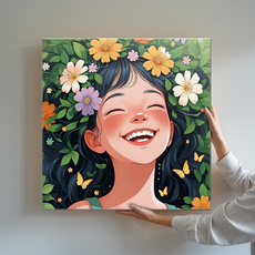 감성 힐링 일러스트 인테리어 꽃 피는 순간을 담다 꽃마음 시리즈 캔버스액자 15종 08-15, 08.해사한 여름날