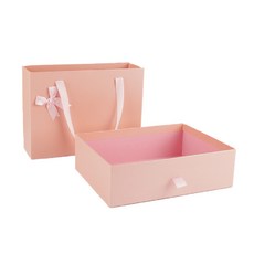 손잡이 선물 포장 상자 싸바리박스, 1개, 블러쉬 핑크