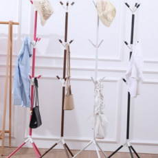 스탠드 옷걸이 자취방 삼각 행거 이동식 옷걸이 실내 공간활용 모자걸이 베란다 다용도 욕실 심플 입구, 화이트