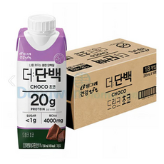 빙그레 더단백 드링크 초코, 18개, 250ml
