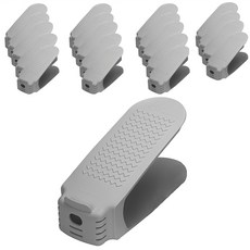 DOUBLE DOUBLE 可調式收納鞋架 男用10入+女用10入, 灰色, 1組