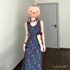 Yellwell여성 플로럴 프린트 민소매 롱 원피스 여름 데일리룩 심플 꾸안꾸 드레스LST