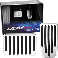 iJDMTOY 2pc 세트 트랙 레이싱 스타일 다이렉트 핏 실버 알루미늄 가속기 및 브레이크 풋 페달 커버 Tesla 2017업 모델 3 2020업 Y와 호환됨