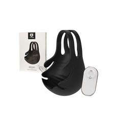 美國 DORCEL 震蛋夯 陰囊袋 FUN BAG TESTICLE VIBRATOR 睪丸套, 副廠紅外線遙控款, 黑色, 副廠