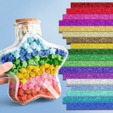 로멀리 반짝이 별접기 종이, 360개, 18색