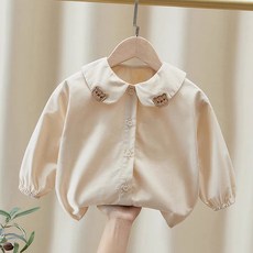 VK-薇苛精選 女童長袖襯衫 碎花+櫻桃圖案 韓系童裝