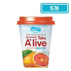 덴마크우유 테이크 얼라이브 블러드오렌지, 250ml, 5개