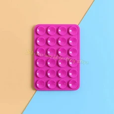 실리콘 세계 다기능 양면 흡입 전화 홀더 케이스 미끄럼 방지 백 스티커 매트 벽 스탠드, 01 Rose Red