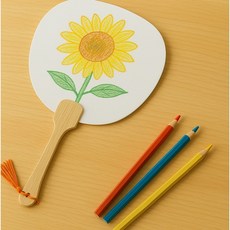 공방 체험 캘리 수업용 DIY 부채 원형 무지 손부채 만들기