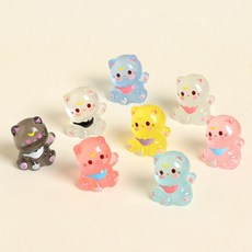 야광 수지 고양이 인테리어 소품 8개 세트