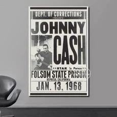 유명한 조니 캐시 기타 미국 농촌 음악 가수 포스터 레트로 캔버스 인쇄 벽 그림 거실 예술 홈 장식, 04 20X30cm Unframed, 21 x