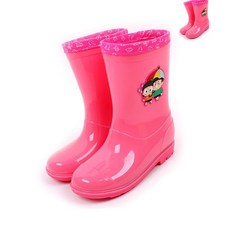 흔한남매 장화 핑크 캐릭터 여아동 레인부츠