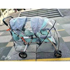 쌍둥이 유모차커버 방풍 레인커버 방수 보온 방한 투명, 1개, 앞뒤 쌍둥이 PVC 커버