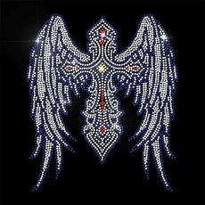 1세트 핫픽스모티브 옷리폼 스톤 큐빅 부자재 의류DIY - 십자가 날개 210x297mm, 혼합 색, 1개