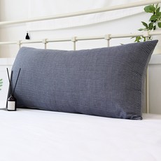 스타일공간 데일리 등쿠션 대쿠션 대형 커버, W라인네이비 (솜미포함)