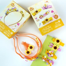 키저스 블럭 프린세스 헤어 악세서리 역할놀이 장난감, 12.노랑 해바라기 헤어핀 밴드, 1세트