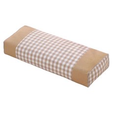 格紋造型枕頭 舒適透氣 支撐頸椎 輕巧易攜帶, 咖色