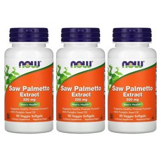 Now Foods 쏘 팔메토 추출물 320mg 베지 소프트젤, 90정, 3개
