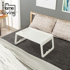 아임홈리빙 MESA 접이식 화이트 베드 노트북 테이블, 핑크