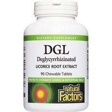 natural Factors DGL甘草根萃取咀嚼錠, 90顆, 1罐