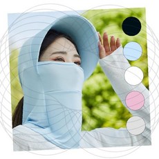 자외선차단 페이스커버 후드형 목까지 햇빛가리개 스포츠 마스크, 1개, 상세페이지 참조