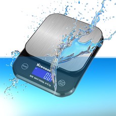 Riwonas 디지털 방수형 주방저울 충전식 계량전자저울 가정용 고정밀도 저울 B28 1Kg/0.1g, 방수type, 1개, 블랙