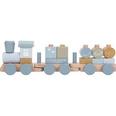 리틀더치 Little Dutch 출생정보 원목장난감 유럽 원목 장난감, 기차하늘색, 1개