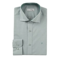 [백화점 정품] 에스티듀퐁 25SS여름 그린체크 와이드카라 슬림핏셔츠 SE5SM21LS326SGE