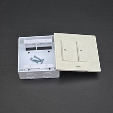 벨로 화이트 헤어라인 중2구 매입 노출 스위치 + PVC 노출 박스 SET 조립용 피스 포함, 1개