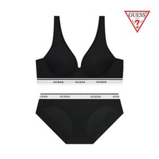 게스 속옷 언더웨어 베이직로고 노와이어 액티브브라팬티세트 OCWBRBP693BK OXI095 LXV534
