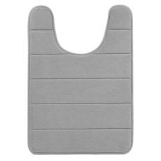 Betus U자형 컨투어 메모리 폼 화장실 매트 - 미끄럼 방지 뒷면 수분 흡수 세탁기 세탁 가능 매우 아늑함 고급스러운 벨벳 컴포트 러그 40.6cm x 61cm(16, 회색, 1