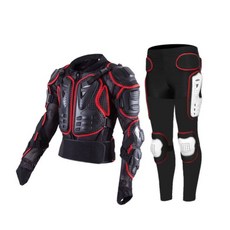 오프로드 보호 바이크 오토바이 바지 웨어 라이딩 슈트 검정바지 라이더 자켓, 2_레드 바지