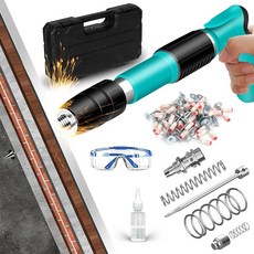 100개의 못이 있는 콘크리트 미니 못총 키트 속도 조절이 가능한 수동 강철 못총 휴대용 못 벽 슈팅 기계 고정 도구 앵커 와이어 슬롯 장치 가정용 목공, Nail 200pcs