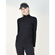 닥스골프 [가격인하][PREMM] 블랙 체크조직감 터틀티셔츠 DNTS4C613BK