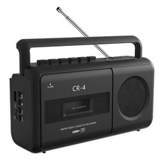 CR-4 手提式卡帶收錄音機 AM/FM廣播 USB/TF播放 復古磁帶機, 黑色, 澳規