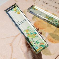 台灣下殺 文鎮 紙鎮 鎮尺 水晶玻璃鎮紙 壓書創意鎮尺 書法壓紙石 富春山居圖 蘭亭序 韆裏江山圖, 【青梅詩憶】20*5cm 禮盒裝, 1個