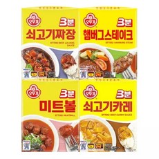 오뚜기 3분요리 미트볼2개+햄버그스테이크2개+카레3개+짜장3개, 2개, 200g