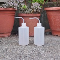 ATE837 擠壓式澆水壺 500ml 長嘴彎嘴多肉植物澆水瓶, 透明白色, 1個