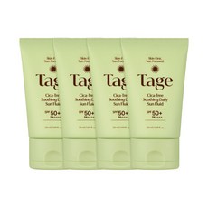 [Tage] 테이지 시카트리 수딩 데일리 선플루이드 SPF50+ PA++++ | 진정 선크림 | 화잘먹 선크림 |, 4개, 50ml