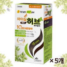 현대약품 마이실 빠른허브 헤어칼라 5개 진한흑색+포유 위생장갑 200매+케어센스 알콜솜 100매, 1개