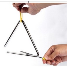 4吋三角鐵 音樂教具 打擊樂器 附敲擊棒 兒童音樂啟蒙 節奏訓練, 1個