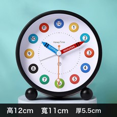 DIU 簡約靜音小鬧鐘兒童用學生專用起床神器床頭高顏值桌面擺臺式時鐘, 黑色:如圖
