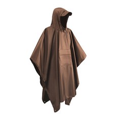 비에스업 등산용 휴대용 얇은 비옷 우의, 1개, 브라운