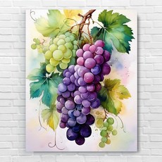 [엘티에프티] 풍요와 다복 다산 결실의 상징 포도송이 캔버스액자 금전운 돈들어오는 주방 포도그림액자 인테리어액자, 신화속포도세송이