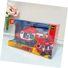 소방헬기완구 어린이 장난감 소방차 안전 교육 촉진 역할놀이 창의력 발달 실내외 사용 가능, 1개, 본품