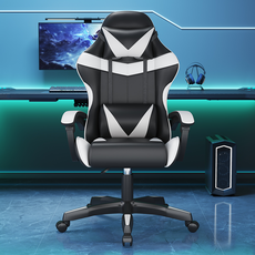 발받침 포함 각도 조절 가능 게이밍의자 회전 컴포트 컴퓨터 의자 승강 가능한 사무실 의자, 흰색+블랙(발받침 없음)