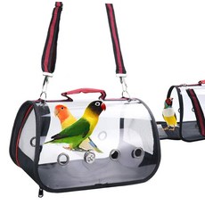 조류용품 앵무새 투명 이동장 휴대용 이동가방 새장 외출 소형, 1개
